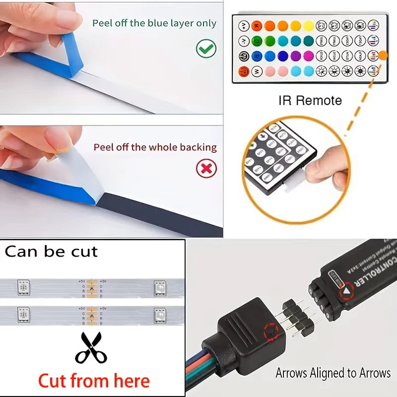 MoodGlow RGB Room Strip Lights